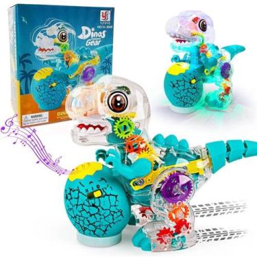 Imagem de Brinquedo Dinossauro Transparente Engrenagens Coloridas Toys - YJTOYS