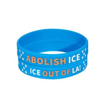 Imagem de QRH Ice Out of LA Pulseiras de silicone Abolir Ice Pulseiras de borracha com direitos totais para todos os signos de protesto de imigração, pulseira de silicone com suporte para imigrantes, acessórios