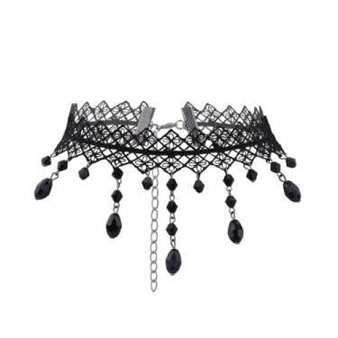 Imagem de Xiyantiji Gargantilhas gargantilhas góticas pretas para mulheres, colar de renda para fantasias de cosplay, acessórios de festa, vintage, Halloween, vampiro, gargantilhas, colares