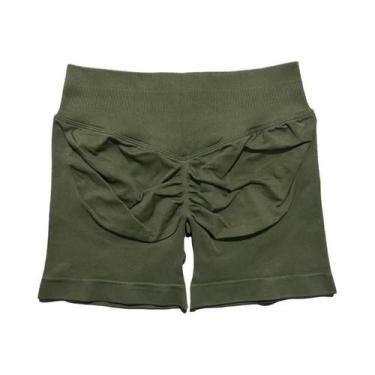 Imagem de Shorts De Yoga Femininos De Cintura Alta Para Fitness E Treino, Com Ef