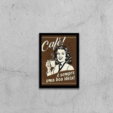 Imagem de Quadro Retrô Café 45X34Cm - Com Vidro Moldura Preta