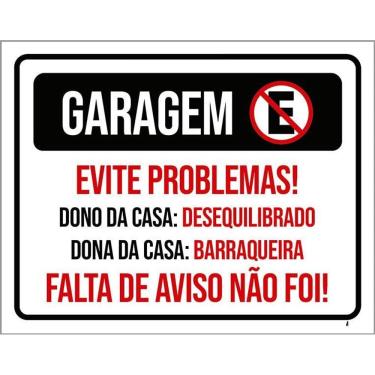 Imagem de Kit 3 Placas Garagem Evite Problemas Falta De Aviso