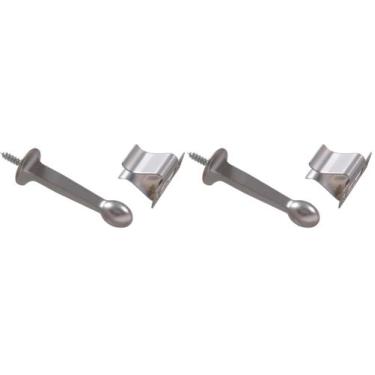 Imagem de Batente de Porta Rígido Hillman 852924 com Suporte Cromado Fosco