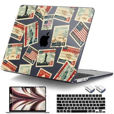 Imagem de DONGKE Capa para MacBook Air de 13,6 polegadas 2025 2024-2022 A3240 A3113 A2681 M4 M3 M2 Chip Touch ID, capa rígida de plástico e capa de teclado e adaptador tipo C para MacBook Air de 13 polegadas M4