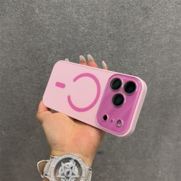Imagem de Capa com Lente Ampla e Película para iPhone 17 Pro Max, Compatível com iPhone 17, 16, 15, 14, 13, 12, Pro Max e 17 Air, com Carregamento Sem Fio Magnético, Rosa, para iPhone 14