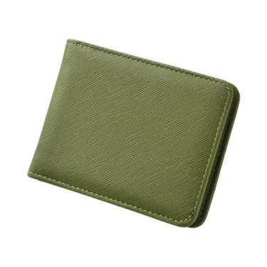 Imagem de Carteira Masculina Curta De Cor Sólida, Porta-cartões Casual Para Negó