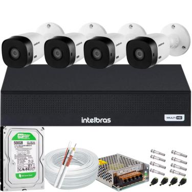 Imagem de Kit Cftv 4 Cameras Full Hd VHL 1220 Dvr Intelbras 3004-C 500GB