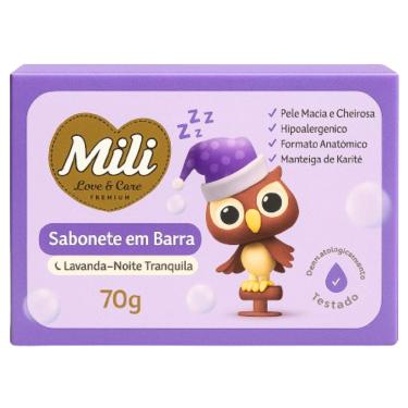 Imagem de Sabonete em Barra Bebê Mili Lavanda Noite Tranquila  70 g  Hipoalergênico, Suave, Para Pele Sensível e Recém-Nascido