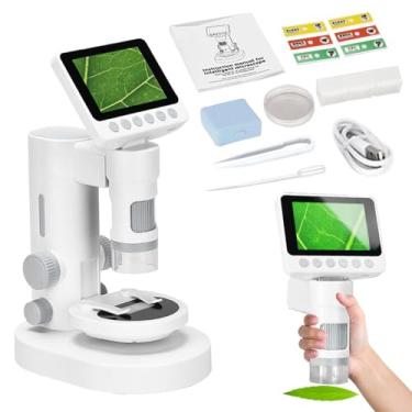 Imagem de Kit de microscópio infantil | Brinquedo educativo 100 x 1000 x - Microscópio digital portátil - para meninos e meninas, jovens alunos, entusiastas da ciência, ensino em casa, sala de aula, escola