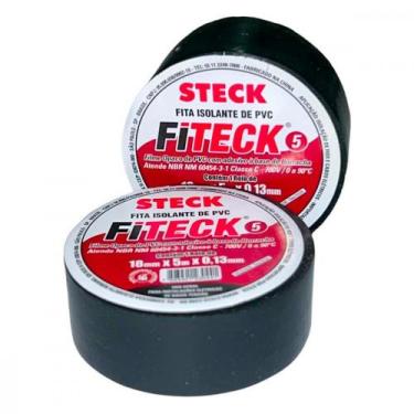 Imagem de Fita Isolante Steck Fiteck 5M Preta - Kit C/10 Pecas
