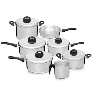 Imagem de Jogo de Panelas Criativa 7 Peças em Alumínio Polido Nigro