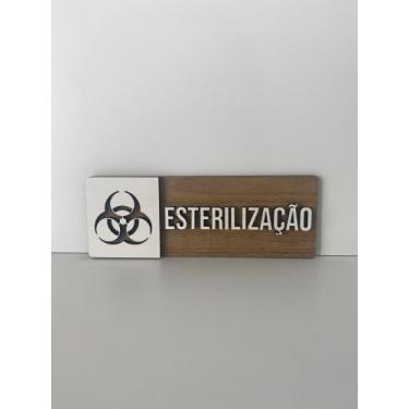 Imagem de Placa de sinalização Esterilização em mdf - Realaser Store