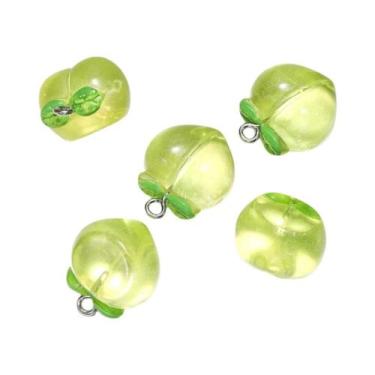 Imagem de Pingentes De Resina Em Formato De Pêssego 10 Peças Transparentes Para 