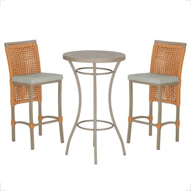 Imagem de Mesa Bistrô 2 Banquetas Roma Fendi Corda Náutica 3 Trama Terra Cota