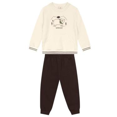 Imagem de Conjunto infantil menino em moletom de ursinho Brandili