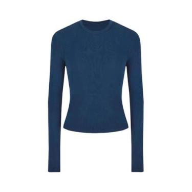 Imagem de Camiseta Feminina Básica Manga Comprida - Slim Fit Elástica - Casual S