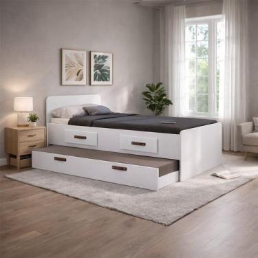 Imagem de Cama Solteiro com Gaveta e Cama Auxiliar Cindy - J&A Móveis