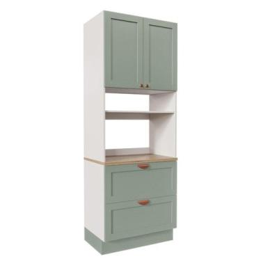 Imagem de Torre para Microondas Arizona CabeCasa MadeiraOriginals Branco/Menta -