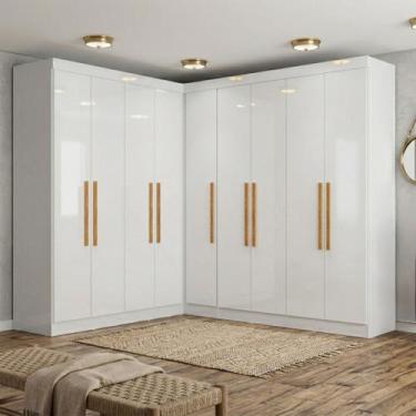 Imagem de Guarda-roupa Modulado de Canto 9 Portas e 4 Gavetas Paris - Maxel