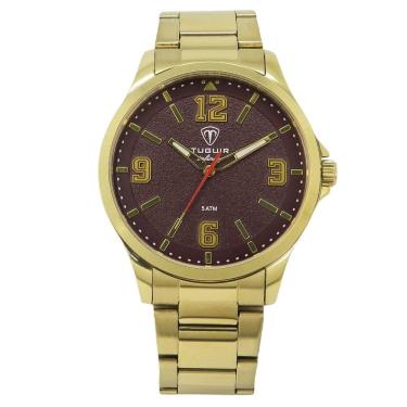 Imagem de Relógio Masculino de Aço Tuguir Analógico Infinity TGI37242 Dourado  e Vermelho