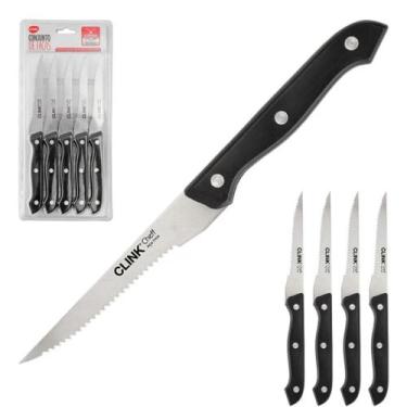 Imagem de Facas Profissionais Chef 5 Peças: Kit Aço Inox Premium para Cozinha - 