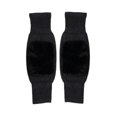 Imagem de Joelheiras Térmicas De Lã Cashmere Com Suporte Elástico Para Artrite E