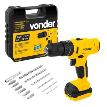 Imagem de Parafusadeira Furadeira PFV120I com Impacto Bateria 12v Bivolt Vonder