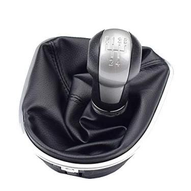 Imagem de 6 velocidades manual manual de marcha do carro botão de mudança de marcha stick caneta alavanca de couro polaina capa de bota colar para assento Altea Leon II Toledo III 2004-2012 (6 velocidades)