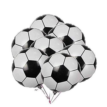 Imagem de 10 peças de balões de futebol, alumínio metálico, decoração de balão de Mylar para festa de aniversário, copa do mundo, 45 cm