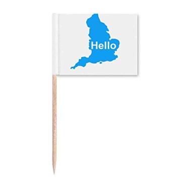 Imagem de Marcador de palito de dente Hello Greeting United Kingdom Outline Decoração de festa