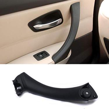 Imagem de Jaronx Puxador da porta do lado esquerdo para BMW Série 3 E90/E91, maçaneta da porta traseira esquerda parte interna suporte da porta maçaneta do painel da porta (serve em: BMW 323 325 328 330 335) (preto)