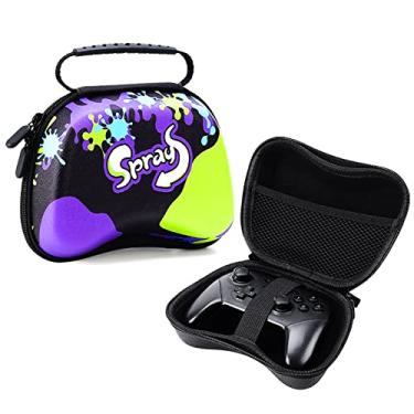Imagem de Estojo de viagem para controladores de PS5, PS4, Switch Pro e Xbox, estojo rígido à prova d'água, organizador de controlador de jogo portátil (Pichações coloridas)