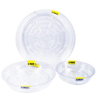 Imagem de Conjunto de 9 peças de pires de panela de plantas de plástico transparente para ambientes internos e externos, tamanhos variados (9 unidades)