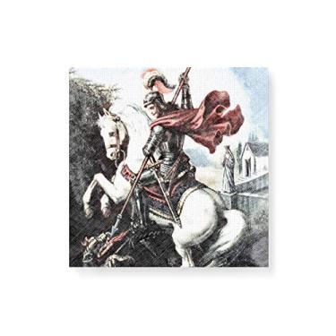Imagem de Arte Maníacos Quadro Decorativo em Tela Canvas São Jorge Desenho Riscos - 50x50cm