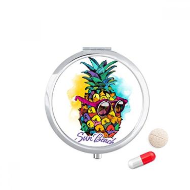 Imagem de Óculos de sol estilo tropical, abacaxi, frutas, pílulas, bolso, remédios