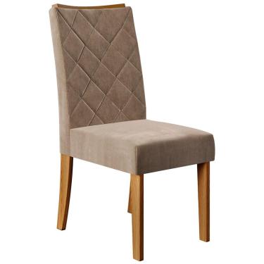 Imagem de Cadeira de Jantar DJ Móveis Raquel Plus com Assento e Encosto Estofados com Revestimento em Veludo