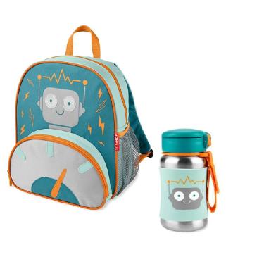 Imagem de Skip Hop Robo Mochila e Garrafa em inox infantil Conjunto