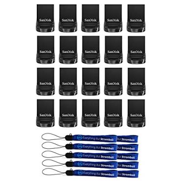 Imagem de Pen Drive SanDisk 16GB Ultra Fit USB 3.1 (pacote com 20) Pen Drive de memória de alta velocidade (SDCZ430-016G-G46) Pacote com (10) cordões Everything But Stromboli