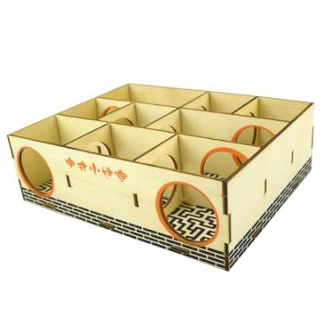 Imagem de IEUDNS Hamster labirinto de madeira casa de hamster gerbils cobaias brinquedos de jogo de madeira anão hamster ratos hamster labirinto túnel esconderijo, 15.5x19.8x6cm