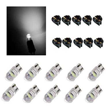 Imagem de Lâmpadas de substituição LED T10 BRANCO + soquete 10 PCS 12V compatível com luz de mapa, luz de cúpula, luz de placa de veículo, cortesia de porta lateral, luz de carga ou luz de porta-malas, luz de painel de instrumentos. HYUGA
