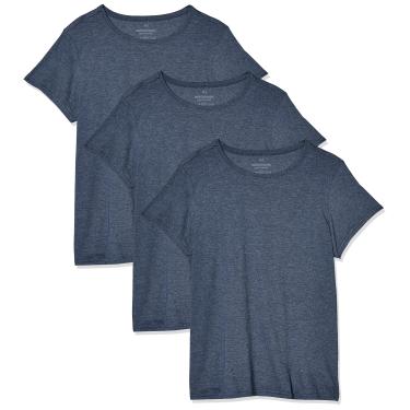 Imagem de Kit 3 Camisetas Tecno, basicamente, Feminino, Azul Marinho, GG