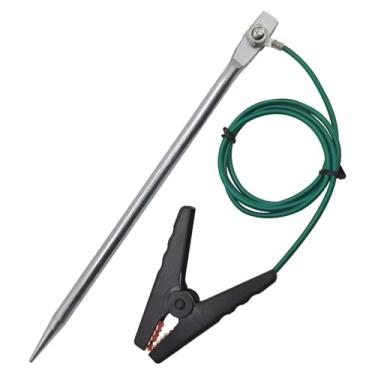 Imagem de Haste de aterramento portátil com design sólido tipo pino com clipe de crocodilo reconhecido pela UL, ótimo para cercas elétricas, antenas, gerador