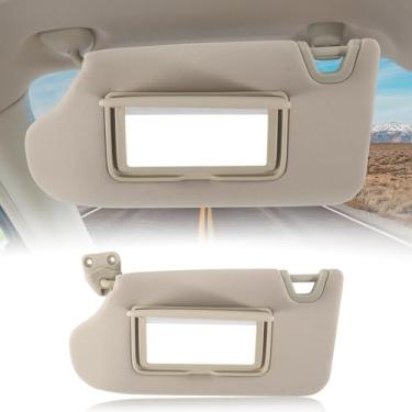 Imagem de CZShiYue Viseira de sol de carro adequada para Nissan Altima 2013 2014 2015 2016 2017 2018‎ Viseira de sol com placa de cobertura espelhada para bloqueio da luz solar 96401-3TA2A (bege, lado esquerdo