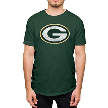 Imagem de Hybrid Sports NFL - Green Bay Packers - Logotipo da equipe envelhecida - Camiseta masculina e feminina de manga curta - Tamanho 2 GG