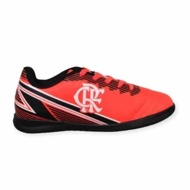 Imagem de Chuteira OXN Dynamic 2 Flamengo Indoor Pro Pvc - Infantil - Coral-Unissex