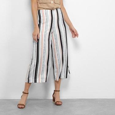 Imagem de Calça Acostamento Pantacourt Listrada Feminina-Feminino