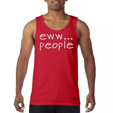Imagem de Camiseta regata Eww... People Funny Anti-Social Humor Humans Suck Introvert Anti Social Club Sarcastic Geek Men's Top, Vermelho, XXG