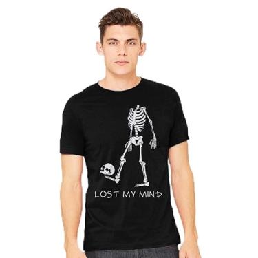 Imagem de TeeFury - Lost My Mind - Camiseta masculina Death, Skeleton,, Preto, 3G