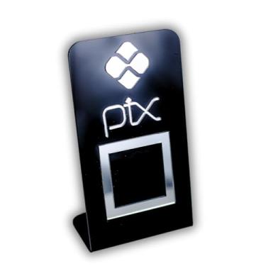 Imagem de Placa Pix Para Pagamento QR Code Preta - Kit 5 UNID COR: Preto com Prata