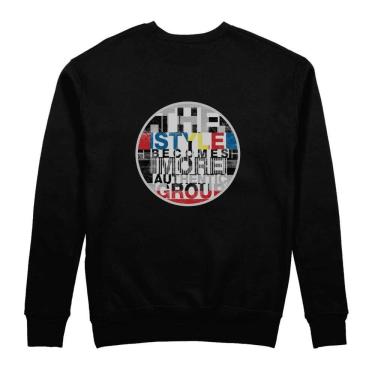 Imagem de Moletom Blusa de Frio Flanelada Masculina Estampada Casaco Blusao Confortavel Sem Capuz e Sem Bolso